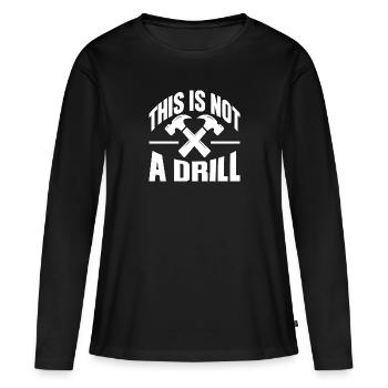 Ceci n’est pas un exercice - T-shirt manches longues Premium bio Femme - noir - Devant - Julia (174cm)