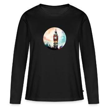 Big Ben Londres Angleterre - T-shirt manches longues Premium bio Femme - noir - Devant - Julia (174cm)