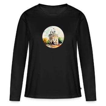 Tour du drapeau de Londres - T-shirt manches longues Premium bio Femme - noir - Devant - Julia (174cm)