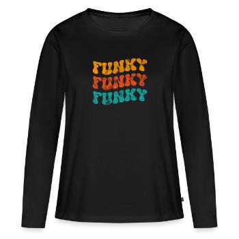 Musique funky - T-shirt manches longues Premium bio Femme - noir - Devant - Julia (174cm)