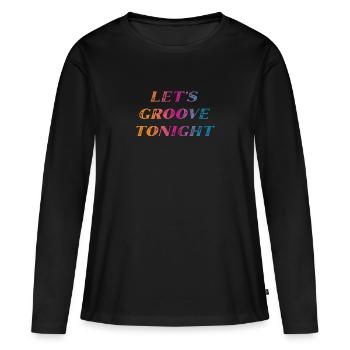 Groove ce soir - T-shirt manches longues Premium bio Femme - noir - Devant - Julia (174cm)