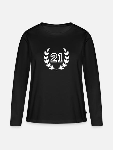 Geschenkidee zum 21. Geburtstag 21 Jahre - Frauen Premium Bio Langarmshirt - Schwarz