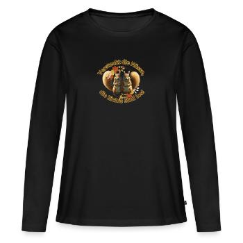 Versteckt die Nüsse - Frauen Premium Bio Langarmshirt - Schwarz - Vorne - Julia (174cm)