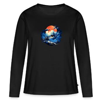 Cabane de montagne romantique dans une atmosphère hivernale - T-shirt manches longues Premium bio Femme - noir - Devant - Julia (174cm)