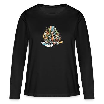 Chess composition n°6 - Women's Premium Organic Long Sleeve Shirt - black - Front - Julia (174cm)