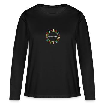 Unis ensemble - T-shirt manches longues Premium bio Femme - noir - Devant - Julia (174cm)