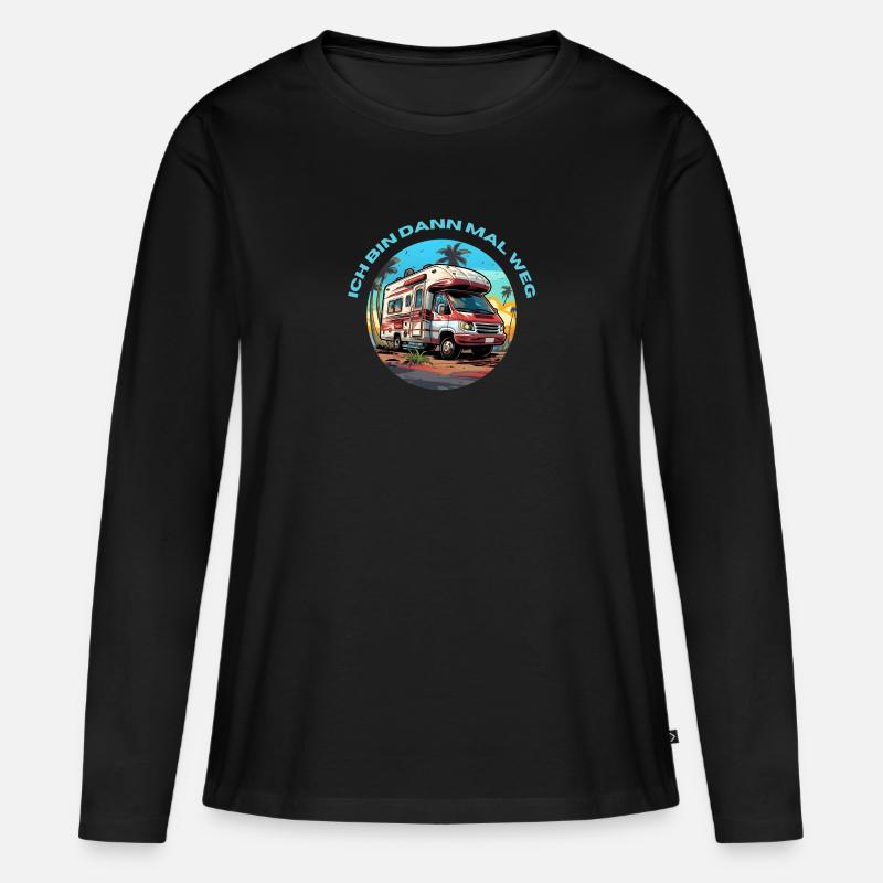 Ich bin dann mal weg - Frauen Premium Bio Langarmshirt - Schwarz