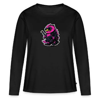 Canard de roche - T-shirt manches longues Premium bio Femme - noir - Devant - Julia (174cm)