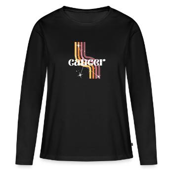 Cancer horoscope rétro - T-shirt manches longues Premium bio Femme - noir - Devant - Julia (174cm)