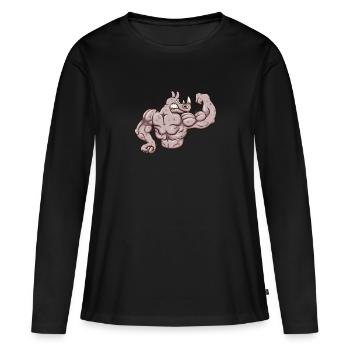 Strong Rhino - Women's Premium Organic Long Sleeve Shirt - black - Front - Julia (174cm)