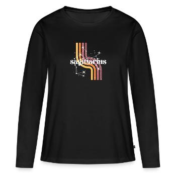 Sagittarius horoscope rétro - T-shirt manches longues Premium bio Femme - noir - Devant - Julia (174cm)