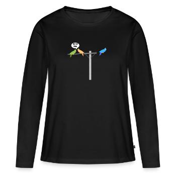 Vogel der hat WLAN- WIFI Vogelliehaber Papagei - Frauen Premium Bio Langarmshirt - Schwarz - Vorne - Julia (174cm)