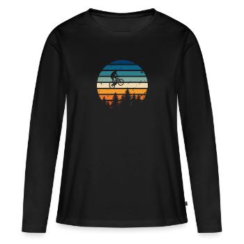 Retro-Fahrrad - Frauen Premium Bio Langarmshirt - Schwarz - Vorne - Julia (174cm)
