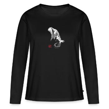 elephant black - T-shirt manches longues Premium bio Femme - noir - Devant - Julia (174cm)