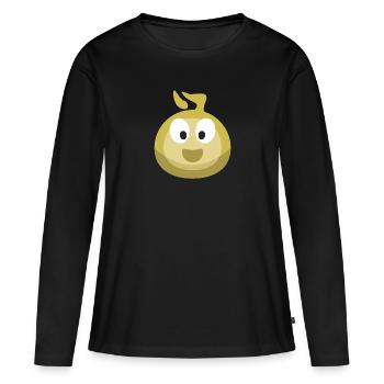 Element Luft (Bubble) - Frauen Premium Bio Langarmshirt - Schwarz - Vorne - Julia (174cm)