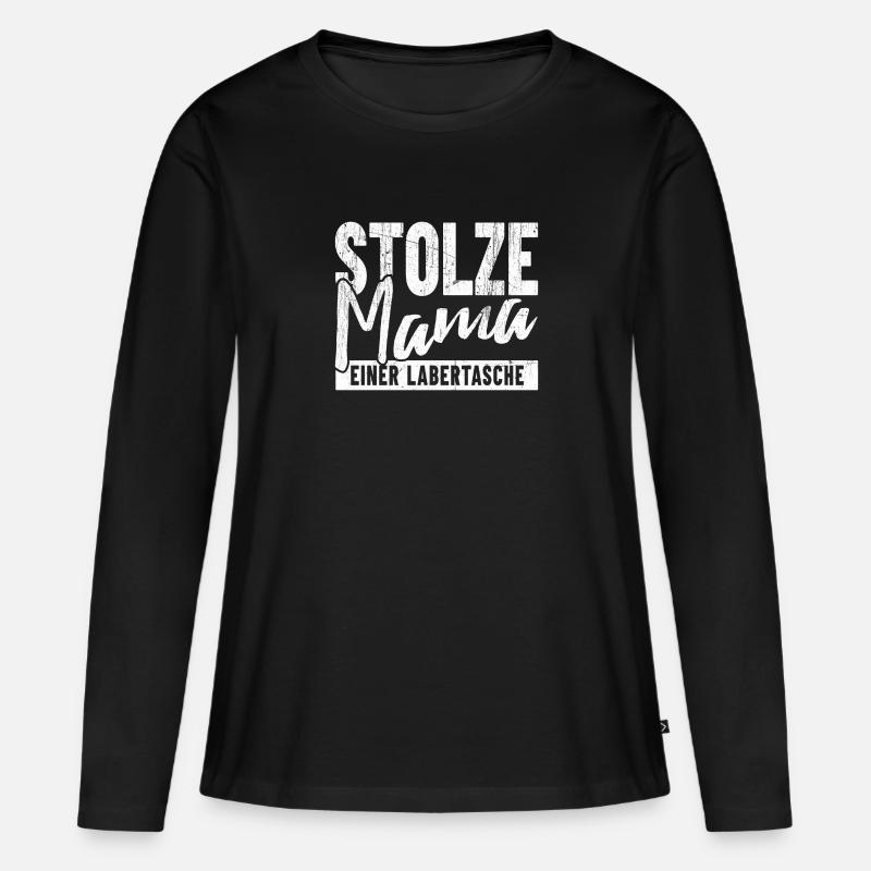 Stolze Mama einer Labertasche - Frauen Premium Bio Langarmshirt - Schwarz