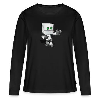 Chibi Roboter - Frauen Premium Bio Langarmshirt - Schwarz - Vorne - Julia (174cm)