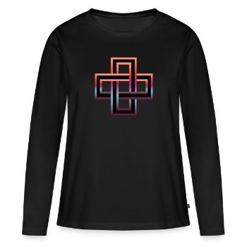 Salomon-Knoten - Frauen Premium Bio Langarmshirt - Schwarz - Vorne - Julia (174cm)