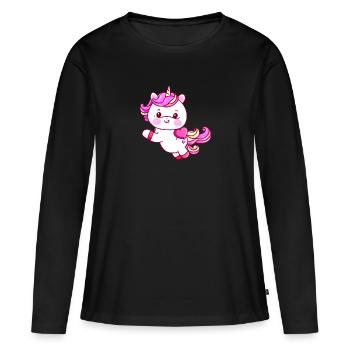 Unicorn Mythical Animal Unicorns Girl Unicorn - Women's Premium Organic Long Sleeve Shirt - black - Front - Julia (174cm)
