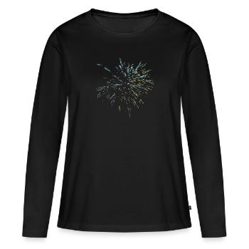 Feux d’artifice 01 - T-shirt manches longues Premium bio Femme - noir - Devant - Julia (174cm)