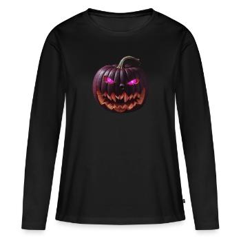 Halloween's Most Sinister Guest - The Evil Pumpkin - Women's Premium Organic Long Sleeve Shirt - black - Front - Julia (174cm)