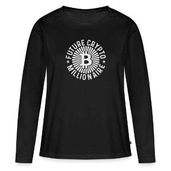 Zukünftiger Krypto-Millionär - Frauen Premium Bio Langarmshirt - Schwarz - Vorne - Julia (174cm)