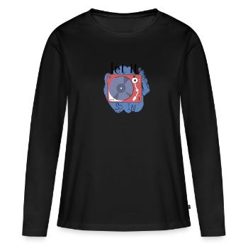 Laissez-le tourner! - T-shirt manches longues Premium bio Femme - noir - Devant - Julia (174cm)