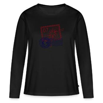 Antalya - T-shirt manches longues Premium bio Femme - noir - Devant - Julia (174cm)
