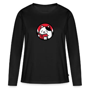 Chat Reader 2 - Women's Premium Organic Long Sleeve Shirt - black - Front - Julia (174cm)