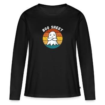 Boo sheet - Women's Premium Organic Long Sleeve Shirt - black - Front - Julia (174cm)