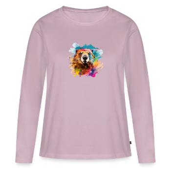 Murmeltier - Frauen Premium Bio Langarmshirt - Altrosa - Vorne - Julia (174cm)