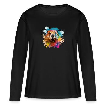 Murmeltier - Frauen Premium Bio Langarmshirt - Schwarz - Vorne - Julia (174cm)