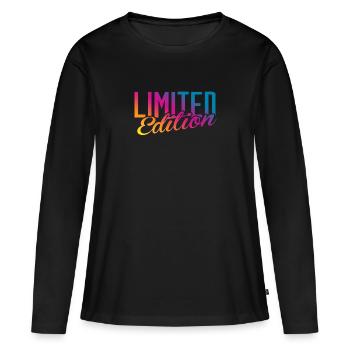 Limited Edition - Frauen Premium Bio Langarmshirt - Schwarz - Vorne - Julia (174cm)