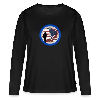 Veteran, Veteran, Waffenstillstand, Militär. - Frauen Premium Bio Langarmshirt - Schwarz - Vorne - Julia (174cm)