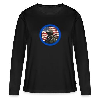 Veteran, Veteran, Waffenstillstand, Militär. - Frauen Premium Bio Langarmshirt - Schwarz - Vorne - Julia (174cm)