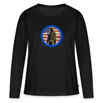 Veteran, Veteran, Waffenstillstand, Militär. - Frauen Premium Bio Langarmshirt - Schwarz - Vorne - Julia (174cm)