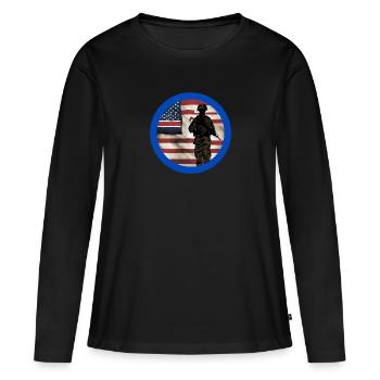 Veteran, Veteran, Waffenstillstand, Militär. - Frauen Premium Bio Langarmshirt - Schwarz - Vorne - Julia (174cm)
