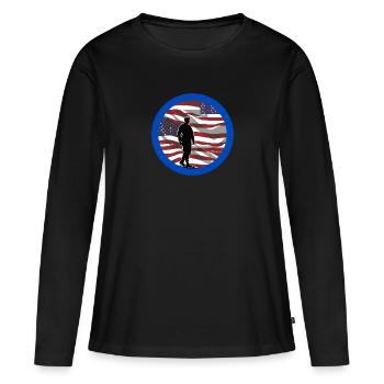 Veteranen,Veteran,Waffenstillstand,US-Armee,Marine, - Frauen Premium Bio Langarmshirt - Schwarz - Vorne - Julia (174cm)