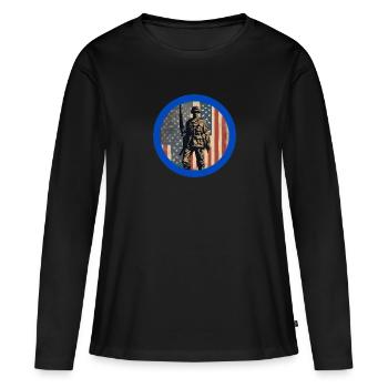 Veteranen, Veteranen, Waffenstillstand, US-Armee, Marine. - Frauen Premium Bio Langarmshirt - Schwarz - Vorne - Julia (174cm)