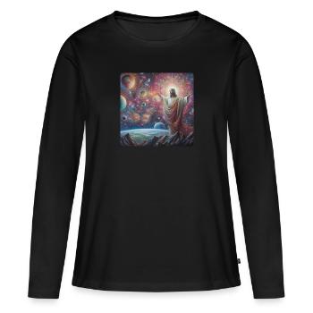 Image 35 - T-shirt manches longues Premium bio Femme - noir - Devant - Julia (174cm)