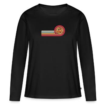 Golden Retriever Rétro - T-shirt manches longues Premium bio Femme - noir - Devant - Julia (174cm)