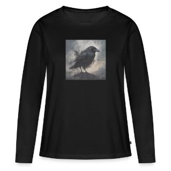 Dunkler Rabe - Frauen Premium Bio Langarmshirt - Schwarz - Vorne - Julia (174cm)