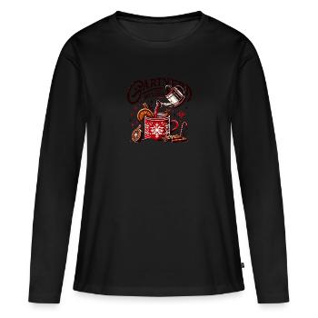 Gärtnern mit Schuss - Garten-Design Weihnachten - Frauen Premium Bio Langarmshirt - Schwarz - Vorne - Julia (174cm)