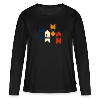 Vintage Retro Console Console Gift Idea - Women's Premium Organic Long Sleeve Shirt - black - Front - Julia (174cm)