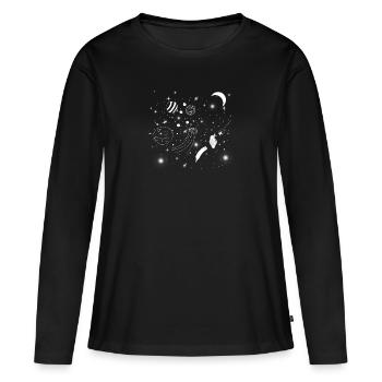 Galaxie-Geschenk - Frauen Premium Bio Langarmshirt - Schwarz - Vorne - Julia (174cm)