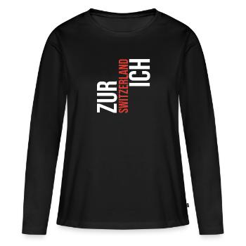 Zurich Switzerland Zürich Schweiz - Women's Premium Organic Long Sleeve Shirt - black - Front - Julia (174cm)