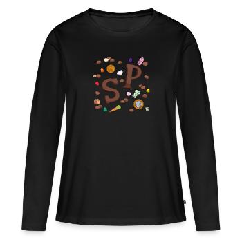 Bonbons de la Saint-Nicolas - T-shirt manches longues Premium bio Femme - noir - Devant - Julia (174cm)