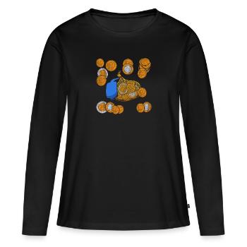 Pièces de monnaie en chocolat de la Saint-Nicolas - T-shirt manches longues Premium bio Femme - noir - Devant - Julia (174cm)