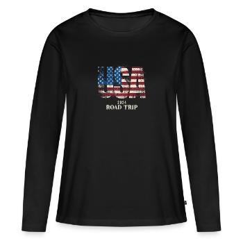USA Road Trip 2024 - Frauen Premium Bio Langarmshirt - Schwarz - Vorne - Julia (174cm)