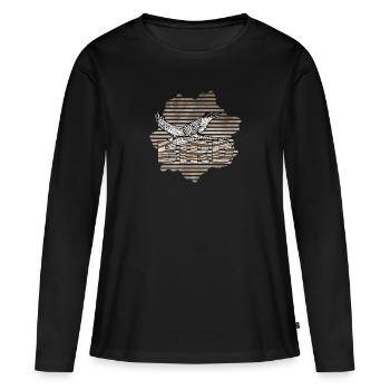 Oiseau - T-shirt manches longues Premium bio Femme - noir - Devant - Julia (174cm)